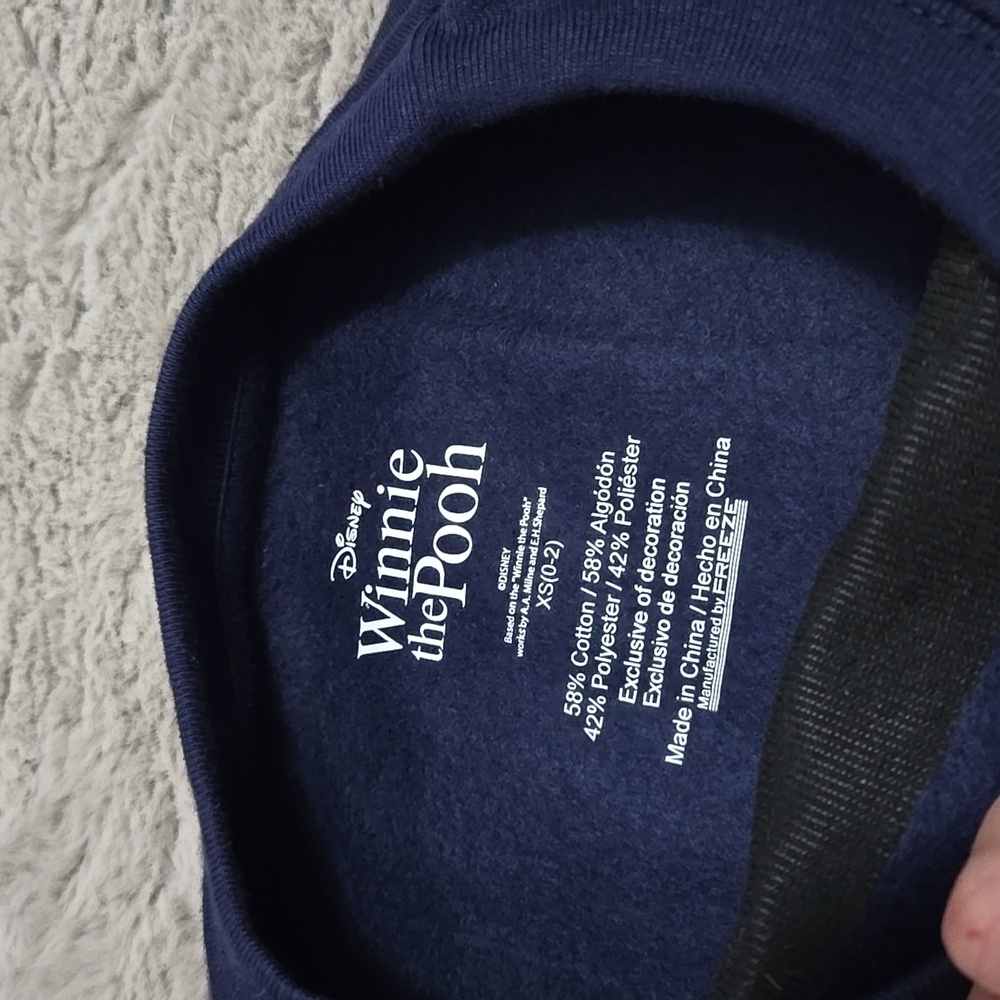 Winnie the Pooh navy blue crew neck sweatshirt size XS - Picture 3 of 7